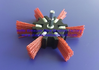 China 100mm Rotary Nylon Filament Flap Brush 6mm Power Drill Hexagonal Shank supplier